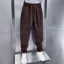 Load image into Gallery viewer, Mid-rise Loose-fitting Corduroy Track Pants
