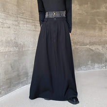 Load image into Gallery viewer, Denim Patchwork A-line Pleated Long Skirt
