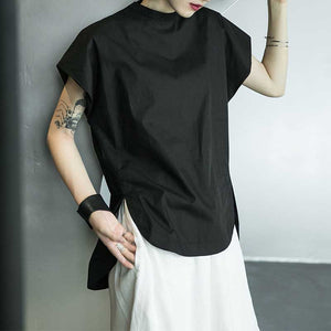 Slit Loose Short-sleeved T-shirt