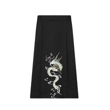 Load image into Gallery viewer, Retro Black Dragon Pattern Embroidered Culottes
