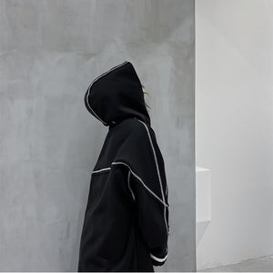 Irregular Hooded Long Sleeved Jacket