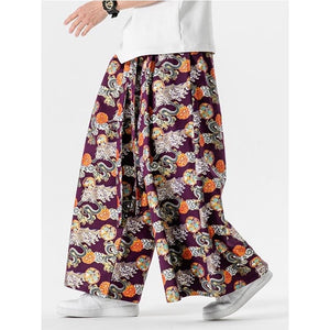 Straight Culottes, Loose Printed Trousers