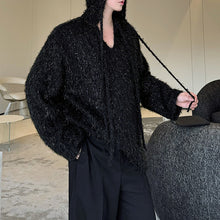 Load image into Gallery viewer, Slub Glitter Wool Hooded Sweater
