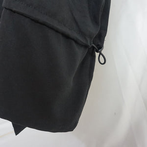 Black Simple Waist Drawstring Mid-length T-shirt