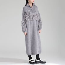 Load image into Gallery viewer, Autumn and Winter Thickened Turtleneck Fringed Knitted Dress
