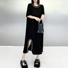 Load image into Gallery viewer, Beaded Sequined Slit Long Dress
