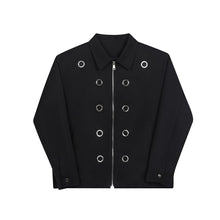 Load image into Gallery viewer, Eyelet Design Shoulder Pad Jacket
