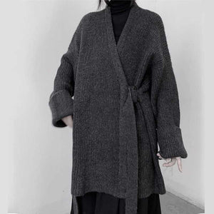 Winter Belted Knitted Wool Coat