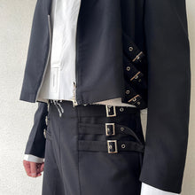 Load image into Gallery viewer, Metal Short Suit Zipper Blazer and Trousers
