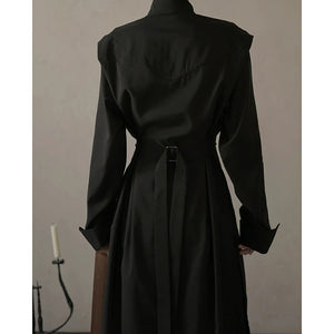 Adjustable Waistband Slits Long Shirt