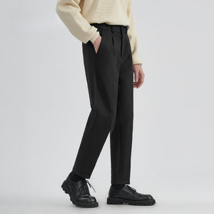 Woolen Loose Straight Casual Pants