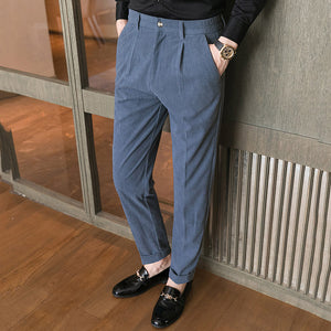 Corduroy Slim Casual Trousers