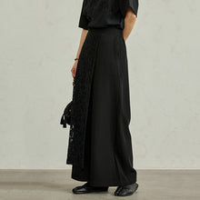 Load image into Gallery viewer, Asymmetric Lace Panel Wide-leg Pants
