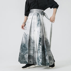 Ink Printed Hanfu Horse Face Skirt