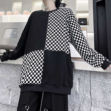 Load image into Gallery viewer, Checkerboard Panel Color Contrast Long Sleeve T-Shirt
