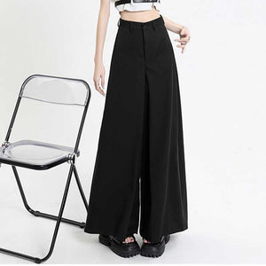 Draped Relaxed High-Rise Wide-Leg Pants