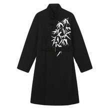 Load image into Gallery viewer, Embroidered Stand-collar Buttoned Mid-length Windbreaker Jacket
