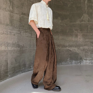 Jacquard Three-dimensional Straight Trousers