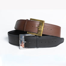 Load image into Gallery viewer, Cowhide Extra Wide Metal Buckle Belt
