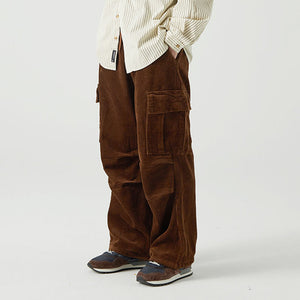 American Retro Loose Cotton Corduroy Trousers