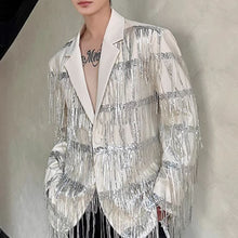 Load image into Gallery viewer, Tassel Sequin Double-Layer Mesh Stage Party Blazer
