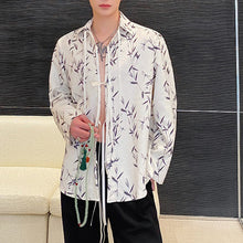 Load image into Gallery viewer, Casual Jacquard Lapel Button-down Long-sleeved Loose Shirt
