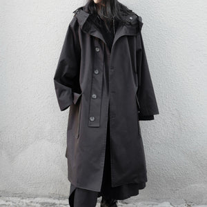 Loose Hooded Mid Length Windbreaker