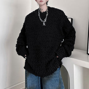 Round Neck Grainy Pullover Sweater