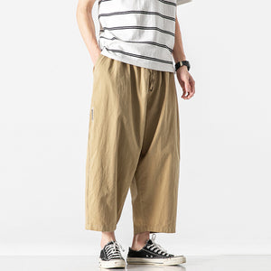 Retro Straight Loose Cropped Trousers