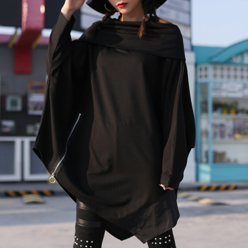 Patchwork Bat Sleeve Sweatshirt