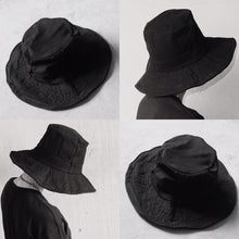 Load image into Gallery viewer, Black Large Brim Bucket Hat
