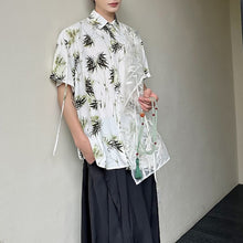 Load image into Gallery viewer, Printed Mesh Lapel Short-sleeved Shirt
