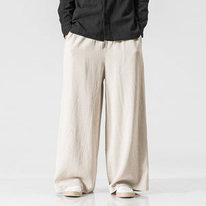 Linen Casual Loose Sports Wide-leg Pants