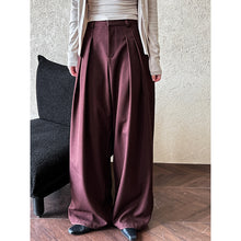 Load image into Gallery viewer, Drape Wide-leg Floor-length Suit Trousers
