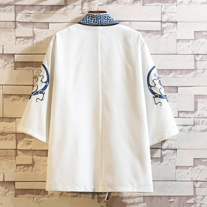 Crane Embroidered Short-sleeved Top