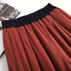 Loose Hemmed Casual Thickened Wide-leg Pants