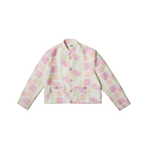 Pink Smudged Cropped Jacket