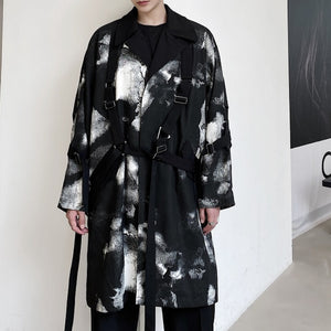 Dark Mid-Length Ink-Dyed Tie Coat