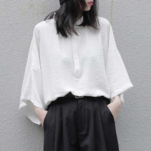 Stand Collar Oversized Cuff T-shirt