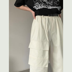 Summer Loose Wide Leg Cargo Cropped Pants