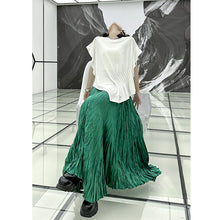 Load image into Gallery viewer, Pleated Irregular Butterfly Sleeves Round Neck T-shirt
