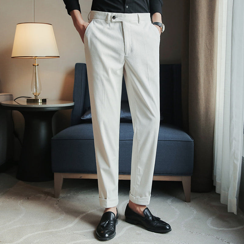 Winter Thickened Corduroy Slim Fit Casual Trousers