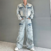 Load image into Gallery viewer, Detachable Denim Jacket With Three-Dimensional Pockets Two-piece Set
