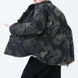 Winter Dragon Embroidered Tang Suit Jacket