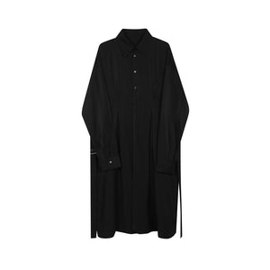 Mid-length Casual Long-sleeve Slit Shirt