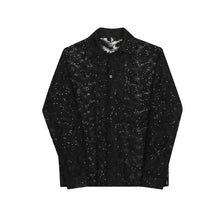 Load image into Gallery viewer, Thin Cutout Sequin Long Sleeve Shirt
