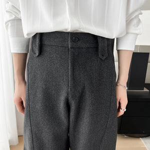 Straight Wide-leg Woolen Thickened Scimitar Pants