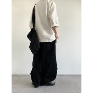 Loose Cotton And Linen Wide-Leg Pants