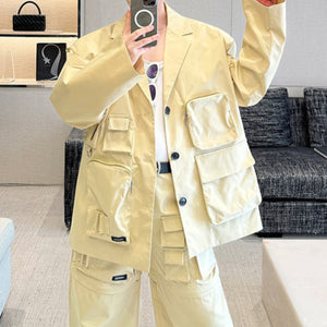 Multi-pocket Detachable Cargo Pants Suit