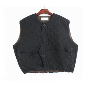 Patterned Loose Waistcoat Vest